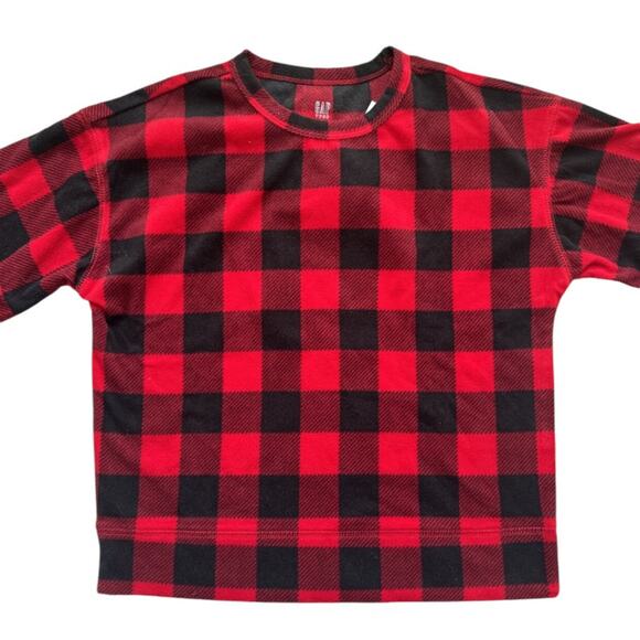 Gap Buffalo Check Plaid Fleece Pajamas Size 8 - Picture 2 of 4
